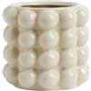 YANWE1 Vaso a bolle, vaso in ceramica beige per fiori, vaso corto per decorazione boho, vasi decorativi per fiori, soggiorno, camera da letto, ufficio, camino, caminetto, tavolino da caffè, 12,7 cm