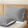 ECOMMERC3 | Federa per cuscino 30 x 50 100% cotone - morbida, traspirante ed elegante - Federa per cuscino grigio argento, design versatile per divani, letti e decorazioni per la casa
