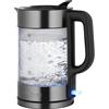 Profi Cook ProfiCook® bollitore elettrico, teiera elettrica, senza BPA, base girevole a 360° con avvolgicavo, bollitore, struttura in acciaio inossidabile, 1,7L, 2200W, PC WK 1322 nero