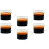 Tognana Lyra, set 6 tazze espresso 100 cc, vetro, trasparente