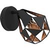 Eglo lampada da parete Carlton 7, luce interna, applique con spot orientabile, illuminazione da ingresso in metallo in nero e rame, attacco lampadina E27