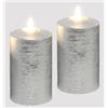 Flair Flower Candele a LED in vera cera, set di 2 candele elettriche a LED, luce bianca calda, luce d'atmosfera, decorazione pilastro, grandi candele dell'Avvento, corona dell'Avvento, romantica, San
