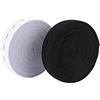 Outus 11 Yard di 3/4 Pollici Occhiello Elastico Fasce da Cucire Fasce Elastiche Piatti con Asole, 2 Pezzi (5.5 Yard di Bianco e 5.5 Yard di Nero)