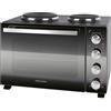 Profi Cook Mini forno ProfiCook con piastre di cottura e girarrosto | 32 litri | Ventilato, calore superiore, calore inferiore | Cottura e cottura al forno contemporanee | Mini forno ventilato | PC-KK 1302