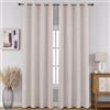 CUCRAF Tende oscuranti 100% lunghezza totale 90 cm, per il trattamento delle finestre, in finto lino, isolamento termico, con occhielli, per camera da letto/soggiorno, set di 2 pannelli (bianco
