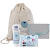 Chicco Gift Set Cambio Natural Sensation, Set Regalo, Cambio pannolino, Fasciatoio, Pasta Lenitiva, Salviettine Detergenti e Zainetto in cotone