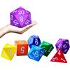 BESCON DICE Set di 7 dadi poliedrici in schiuma Jumbo da 10 cm, grandi colori arcobaleno per giochi e risorse didattiche