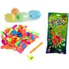 Generico 100 Bombe d'Acqua Busta 100 Palloncini d'Acqua Gavettoni Water Balloons Palloncini Facili da Riempire con Stick per Annodare e Ugello per Rubinetto Palloncini Colorati Adulti Ragazzi Bambini (a)
