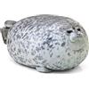 NatureMan Cuscino imbottito con foca maculata in peluche di cotone morbido, animale marino carino, cuscino in peluche (Piccolo)