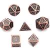 DollaTek 7Pcs poliedrici in Metallo Solido Set di Dadi D&D in Metallo Solido con Custodia e Lega di Zinco con Smalto per Giochi di Ruolo Dungeons And Dragons (elettroforetico Arancione e Bianco)