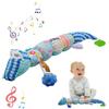 JOYVOVO Giocattolo Coccodrillo Baby 3 6 9 Mesi, Giocattoli Sensoriali Bambini, Peluche Musicali Neonato con Sonagli Musica Texture Teether, Regali Montessori Sensoriali per Neonati Femmina e Maschio