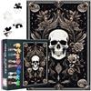 TISHIRON Puzzle oscurità, teschio e rose su sfondo nero, puzzle per adulti, 1000 pezzi, puzzle impossibili per adulti, 50 x 70 cm