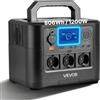 VEVOR Centrale Elettrica Portatile Generatore Solare 1200 W Stazione Elettrica Batteria di Backup LiFePO4 806 Wh con 9 Porte di Uscita per Campeggio Viaggio Emergenza, Pannello Solare Non Incluso