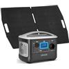VEVOR Centrale Elettrica Portatile con Pannello Solare da 100 W, Kit di Generatore Solare 600 W Batteria Backup LiFePO4 493 Wh con 7 Porte di Uscita Pannello per Campeggio Viaggio Camper
