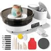 VEVOR Tornio da Ceramica con Piatti Girevoli da 36 e 28 cm, Giradischi da Tavolo Elettrico 450 W con Pedale, Velocità Regolabile da 30 a 300 giri/min, Corpo in Alluminio, per Modellazione Argilla
