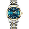 FORSINING - Orologio da uomo al quarzo, con cinturino in acciaio inossidabile, calendario, datario, display con diamanti