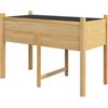 Orto Rialzato con 2 Fori di Drenaggio e Sacca in Tessuto non Tessuto 115x55x80 cm in Legno di Abete Naturale