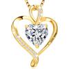 LAVUMO Collana Donna Ciondolo Cuore Inciso I Love You Collana Argento 925 Donna Finitura Oro/Rodio/Oro Rosa Amore Gioielli Regalo per Fidanzata Moglie (Ottone-Oro-04)