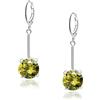 VONSSY Orecchini pendenti con pietre preziose| Eleganti orecchini pendenti in cristallo Leverback placcato oro/platino 18 carati | Regalo di gioielli vintage per moglie madre figlia