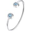 Supcare Braccialetto Donna con Zirconi Regaolabile, Acquamarina Bracciale Tennis Donna con Numeri Romani, Argento Bracciale Donna Ragazza Amicizia Laurea in Acciaio Inossidabile, Idee Regalo Natale