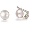 Schöner-SD - Orecchini a clip da donna, in argento 925, con perle d'acqua dolce, Argento sterling, Perla