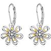 LINSTER Orecchini Margherita Donna Argento Sterling 925 Fiore Orecchini Monachella Orecchini Pendenti Regali di Gioielli per Donna Bambine Adolescenti