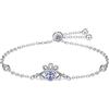 KINGWHYTE Claddagh - Bracciale in argento Sterling 925 con nodo celtico, pietra portafortuna irlandese celtico, regalo di compleanno, Natale, per amici, sorelle, 7 inches, Argento sterling, Zirconia