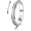 LOFITOR Anello Anti Stress 925 Argento, Larghezza 4mm Spinner Sabbiatura a Rombo, Gioiello per Ansia Uomo Donna Sabbiatura 60