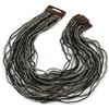 Avalaya Collana multifilo con perle di vetro e ematite nera, con chiusura quadrata in legno, lunghezza 64 cm, Misura unica, Vetro Legno, nero, grigio scuro