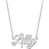 UMAGICBOX Splendida collana con nome personalizzabile, 14 stili di scrittura, ciondolo personalizzabile, placcato in oro 18 carati, in acciaio inossidabile, regalo unico per lei, 40 cm, Oro