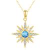 REDSUN Collana con pietra di luna S925, in argento Sterling a ottanta punte, con ciondolo a forma di stella, platino/oro/oro rosa, per donna, ragazza, mamma, figlia, moglie, regalo, Argento sterling