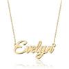 UMAGICBOX Squisita collana con nome personalizzato|Scegli tra 14 stili di carattere|Personalizzabile in acciaio inossidabile placcato oro 18 K e ciondolo in argento sterling|Regalo unico per lei, 45.6