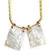 UNGUGU Collana Scapolare di Gesù E della Vergine Maria in Madreperla,Collana A Catena Riempita in Oro 14k con Perle di Dio Vergine Maria