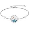 CUPENDA Braccialetto con semi di senape, in argento Sterling 925, con croce di montagna, gioielli religiosi per fede cristiana, regali religiosi per donne