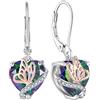 YL Orecchini Farfalla Cuore in argento 925 con Orecchini da donna con Pietra curativa Arcobaleno Nero Zirconia Cubica