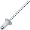 AERZETIX - Set di 60 rivetti ciechi Ø4x8 mm con testa piatta RAL 9010 Bianco | in alluminio/acciaio | per assemblaggi metallici rapidi e fissaggi estetici