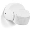 AXFEE Rilevatore di Movimento a Infrarossi Impermeabile, Sensore Infrarossi, Sensibilità 3-2000 Lux, Rilevatore di Movimento da Esterno IP65, 12m/180° - 3m/360°, per uso interno ed esterno- Bianco