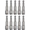 Fixinus Set di 10 chiavi a bussola magnetiche 7 x 65 mm, codolo esagonale da 1/4 pollici, set di chiavi a bussola esagonali per trapano avvitatore a batteria