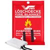 vuwo Coperte antincendio antinfortunistica - 1 Pezzi Coperta Ignifugadi in vetroresina con Manici per emergenza di sopravvivenza protezione ignifuga e isolamento termico per cucina casa (1.6m x 1.8m)