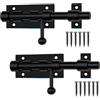 V·RESOURCING Chiavistello scorrevole resistente da 12,4 cm, con foro per lucchetto, per recinzioni, porte del cortile, garage, camere da letto, armadi e finestre (confezione da 2, nero)