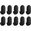 KuqitsBai Ganci autoadesivi, 10 pezzi, per bagno e cucina, in acciaio inox, senza foratura, per WC, ufficio, colore nero