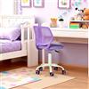 FurnitureR Sedia girevole per bambini regolabile in altezza, girevole a 360 gradi con schienale in tessuto SGS molla a gas colorata PU ruote
