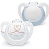 NUK 10175283, Star Neonato Baby Dummy / 0-2 mesi / Succhietti in silicone senza BPA, blu / 2 conteggi