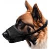 LATRAT Museruola per cani, museruola in nylon regolabile, morbida fibbia in rete, traspirante, impedisce di mangiare, mordere e abbaiare, nero XS