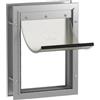 Hakuna Pets Aletta deluxe in alluminio per animali domestici, gattaiola, porta del cane, per schermi, porte e pareti fino a 70 mm di spessore, M, argento
