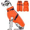 Lelepet Cappotto per cani extra large con imbracatura, caldo e impermeabile, giacca invernale riflettente per cani di taglia grande, Weimaraner, arancione, 3XL