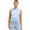 Juicy Couture Just Juicy Tank Figubetontes Print T Shirt Top Oberteil Versch. Farben Canottiera da Donna, Blu Polvere, S