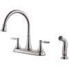 Pfister Glenfield - Rubinetto a 2 maniglie in acciaio inox con spray