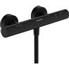 hansgrohe Ecostat Fine - Miscelatore termostatico per doccia esterno con EcoStop+, Rubinetto termostatico con blocco di sicurezza (SafetyStop) a 40°C, Termostato doccia, 1 utenza, nero opaco, 13324670