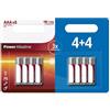 Zarivy Batterie alcaline AAA/LR03 da 1,5 V in confezione da 8 (4+4), perfette per dispositivi ad alto consumo, garantendo prestazioni ottimali e durature nei tuoi dispositivi elettronici essenziali.